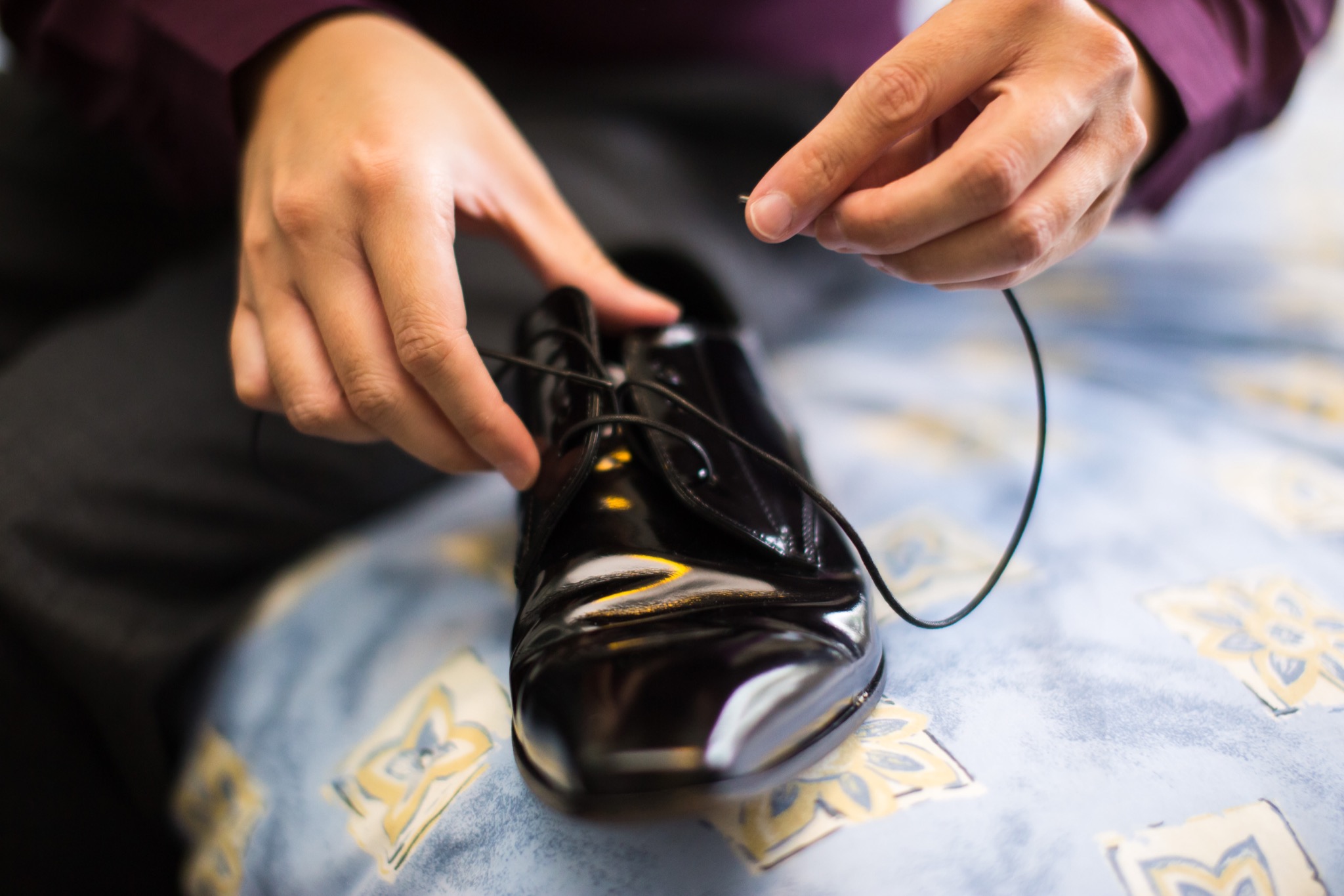 Photo - Lacing for the big day