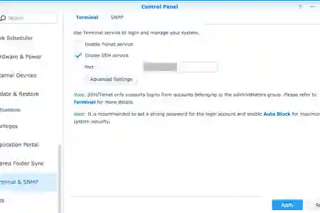Photo - Enable SSH on Synology