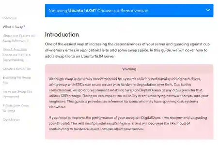 Photo - DigitalOcean against the use of swap